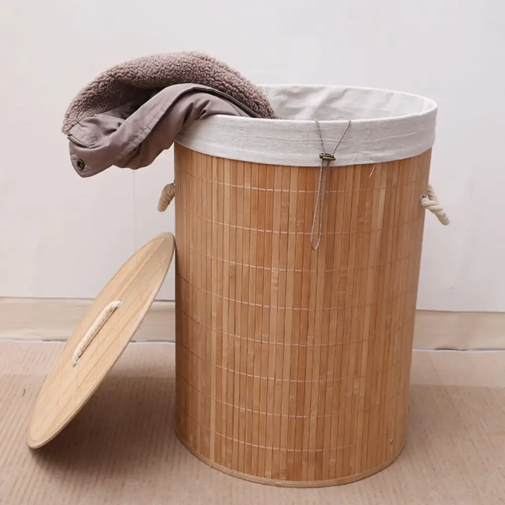 Cesto de Ropa de Bambú
