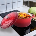 Cacerola de hierro fundido esmaltada 6 litros roja